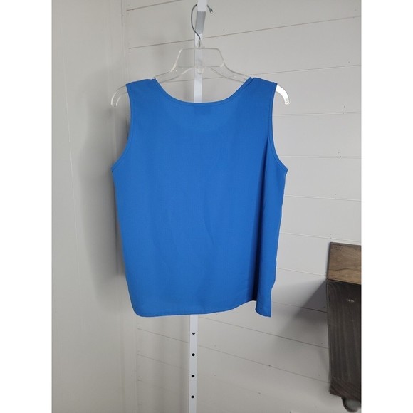 Regal Vintage Top & Pull On Elastic Waist Crop Pants Outfit Set ~ Sz PL ~ Blue - Picture 5 of 7